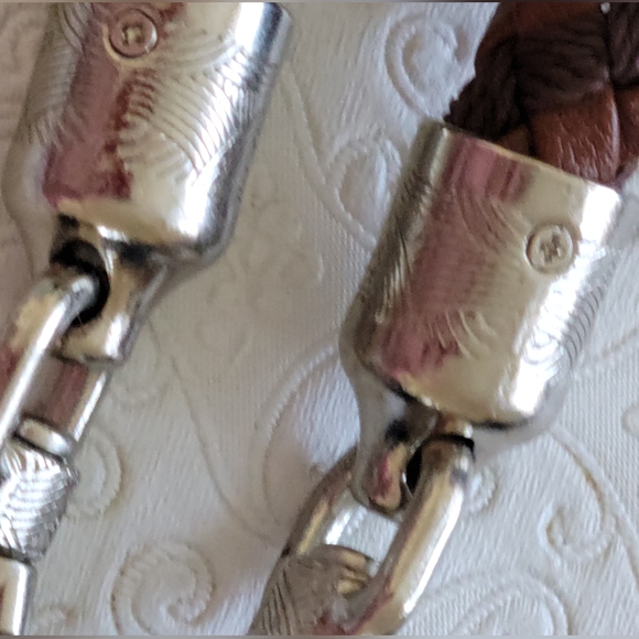 The SAK crochet purse blue w/brown/silver nwot - Picture 11 of 16